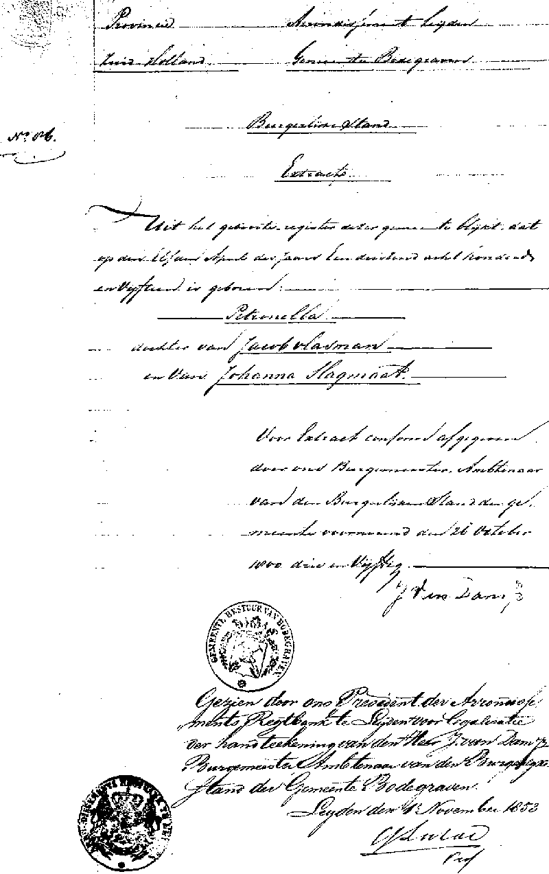 18531026 ext geb reg 86 Petronella dv J Vlasman - J Magmaat